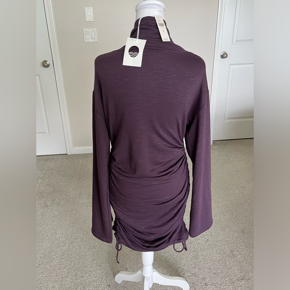 NWT Anthropologie Daily Practice Purple Sweater Dress with Ruched Sides Size Med - Picture 5 of 9